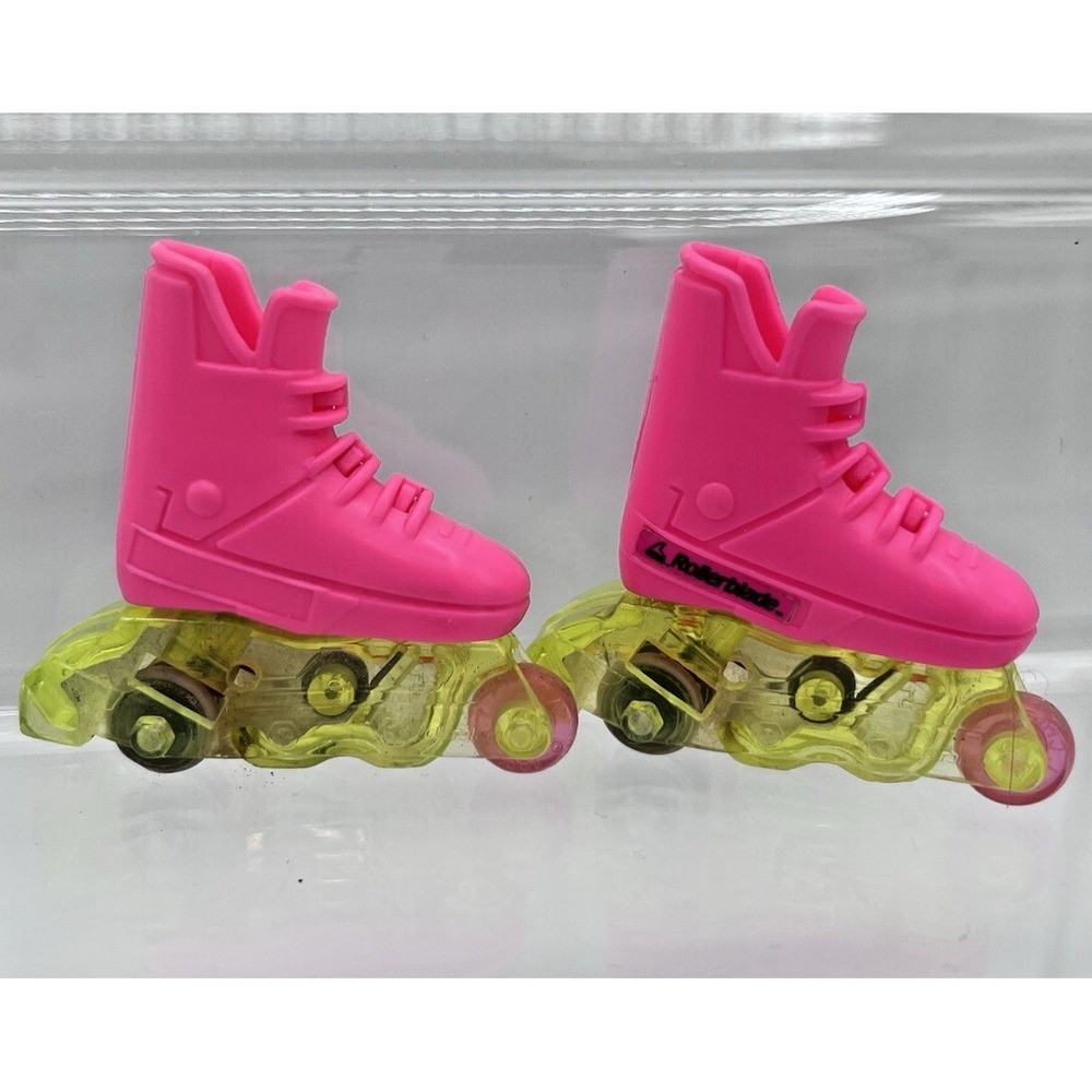 Vintage 1991 Barbie Rollerblades Flicker N Flash Pink Yellow Mattel